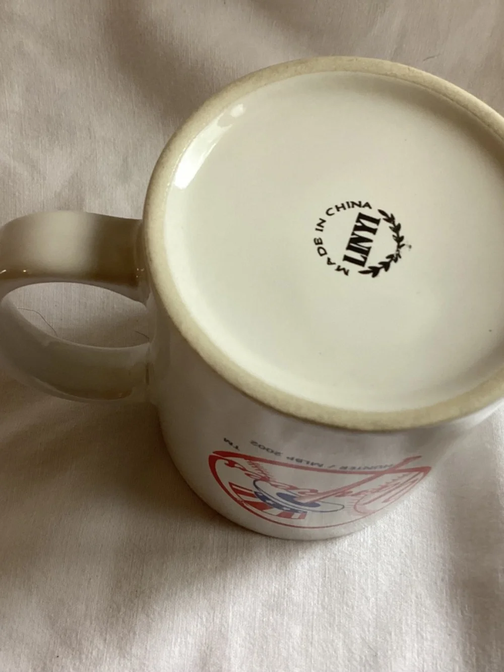 Vintage 2002 New York Yankees Coffee Mug Hunter MLB Baseball Logo White